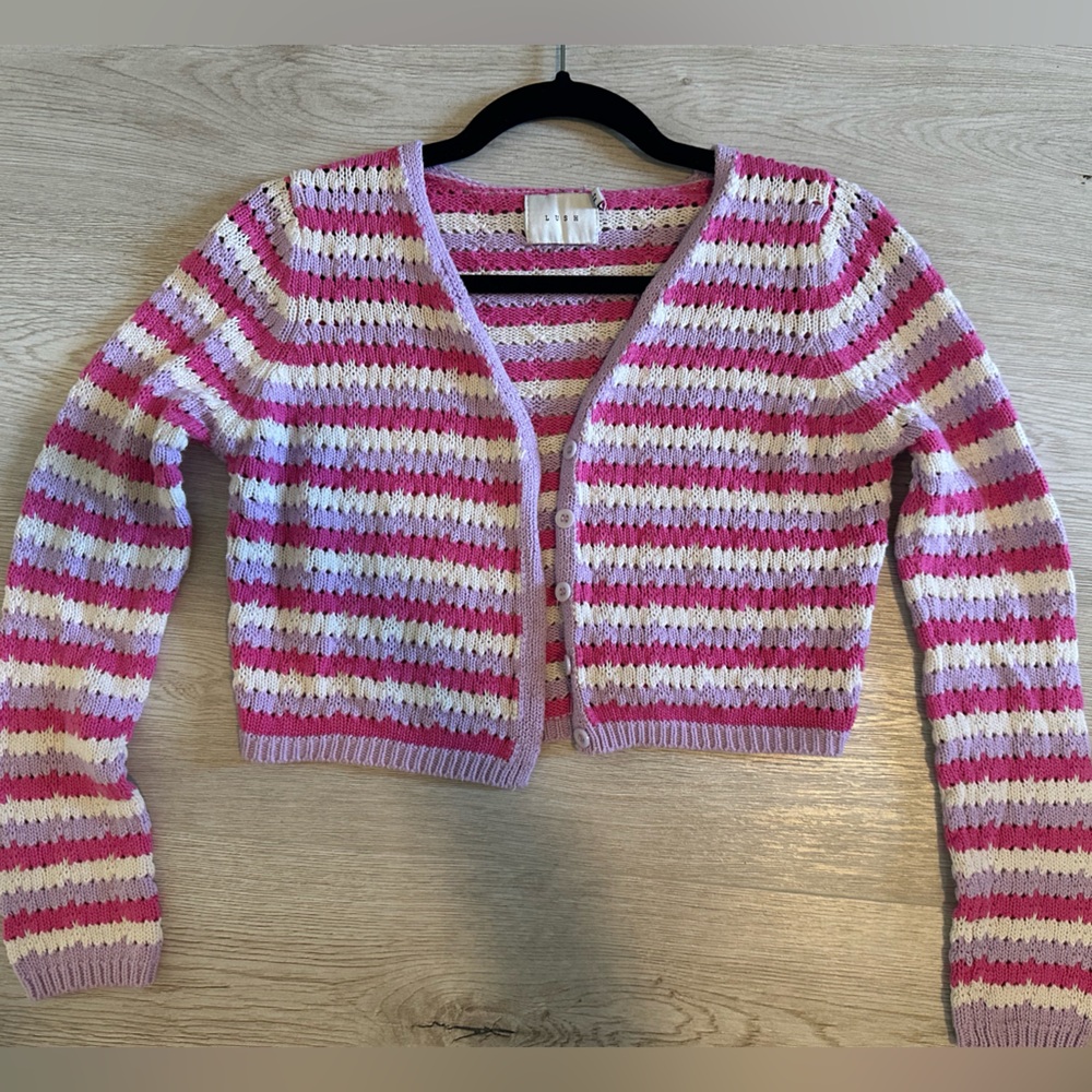 Striped cropped sweater size small. Barely worn